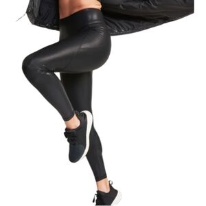 NWT Old Navy High-Waisted 7/8 Length Powersoft Pocket Leggings In Black Glitter